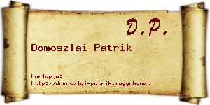 Domoszlai Patrik névjegykártya