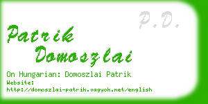 patrik domoszlai business card